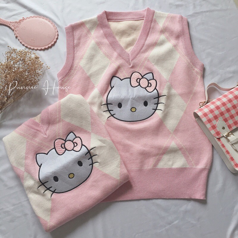 [Sẵn XÁM]✨ ÁO LEN GHILE 🎀[Có Ảnh Thật]🎀 HÌNH HELLO KITTY PHỐI ĐƯỢC NHIỀU KIỂU CỰC CUTE