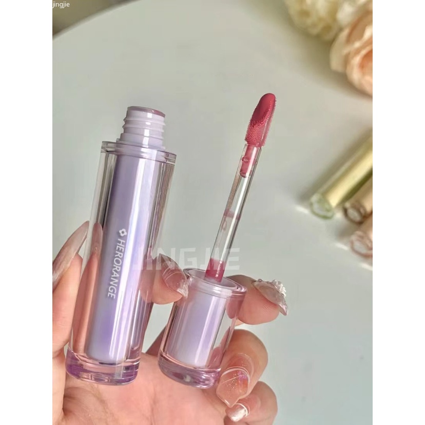 Son Bóng HERORANGE Tráng Gương Lâu Trôi Không Dễ Phai Màu Thiết Kế Vỏ Hình Ly Trà Băng Độc Đáo