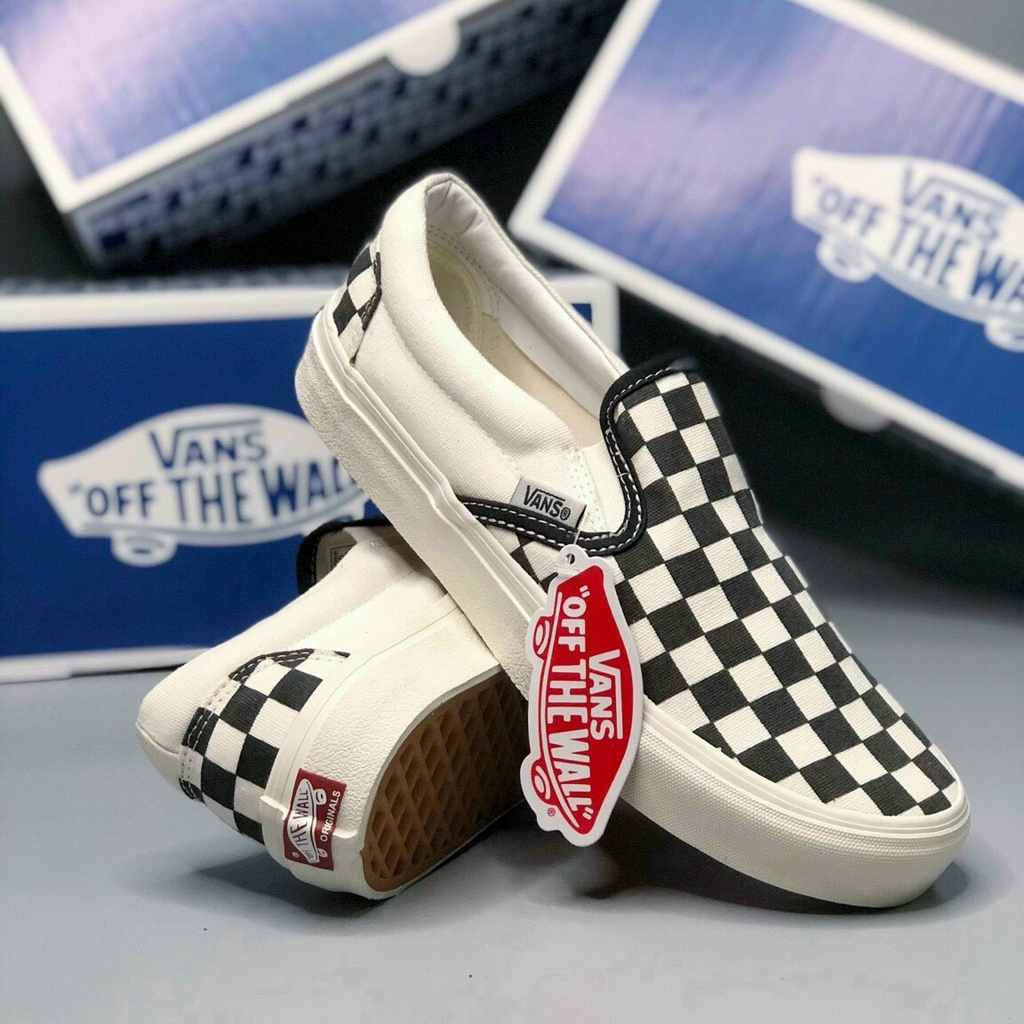 Giày thể thao Vans caro lười nam và nữ - vans vault - bao xinh - thời trang nhất hiện nay phù hợp cho học sinh...