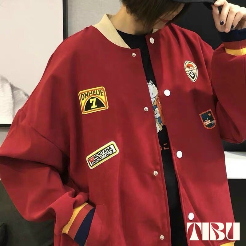 Áo khoác bomber nam nữ Unisex hoạ tiết sticker dày minh