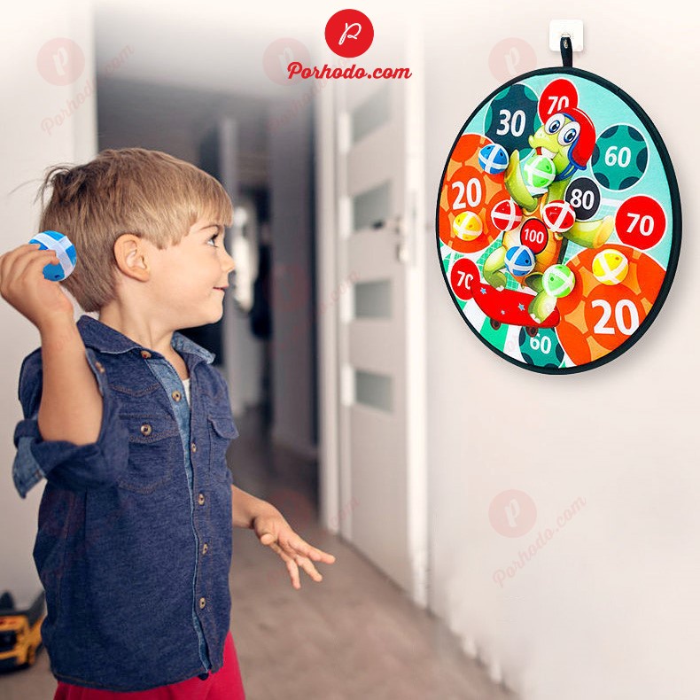 Đồ chơi Bảng ném bóng tròn ghi điểm + 8 bóng dính rèn luyện trí tuệ và vận động cho bé KB211104