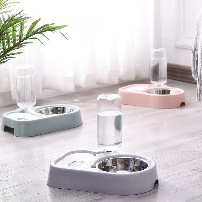 chén ăn hình ovan kèm bình nước 500ml (chén inox rời)