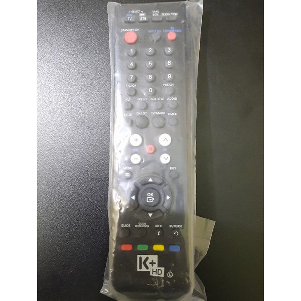 Điều khiển đầu truyền hình K+ HD - Remote đầu thu sóng truyền hình K+ HD tặng kèm pin