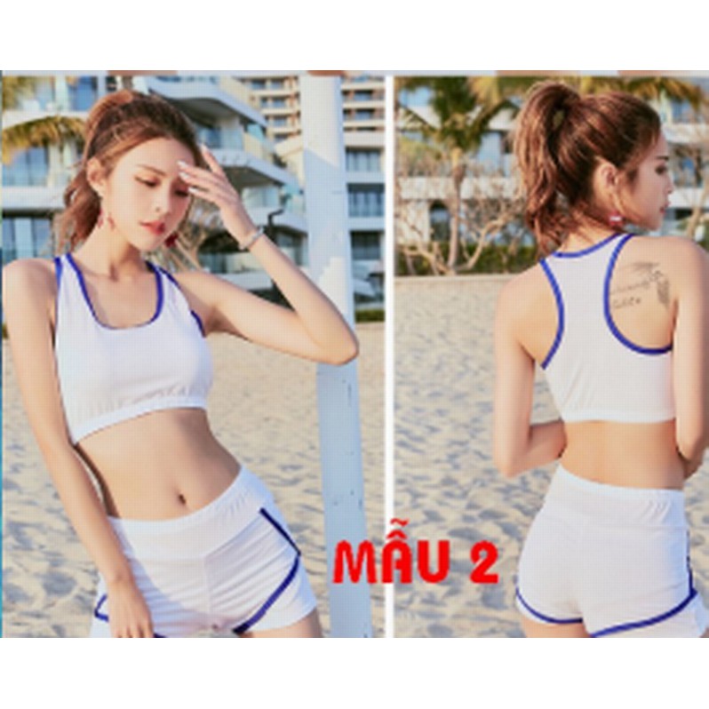 Bộ bikini 2 mảnh trơn áo bra có mút nâng quần lót quyến rũ cho nữ | BigBuy360 - bigbuy360.vn
