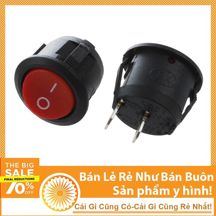 Công Tắc Bập Bênh Tròn Loại To 20mm KCD1-105 6A/250V 2 Chân 2 Chế Độ ON-OFF DHCNHN