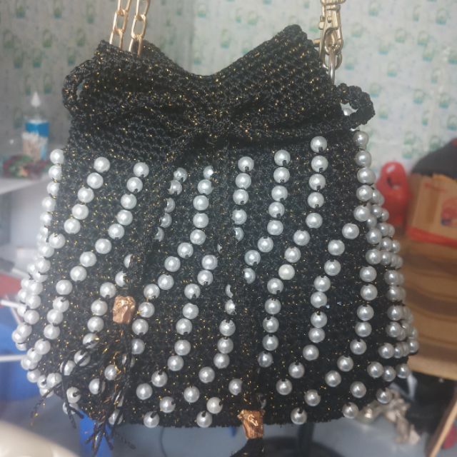 Túi xách đeo vai HANDMADE đính hạt cườm