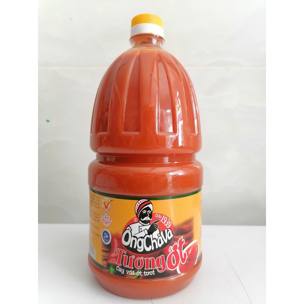 [BÌNH 2 Kg] TƯƠNG ỚT (Cay với ớt tươi) [VN] ÔNG CHÀ VÀ Chilli Sauce (halal)