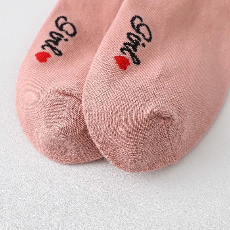 Tất cotton ECMLN màu trắng thêu hình trái tim dễ thương xinh xắn