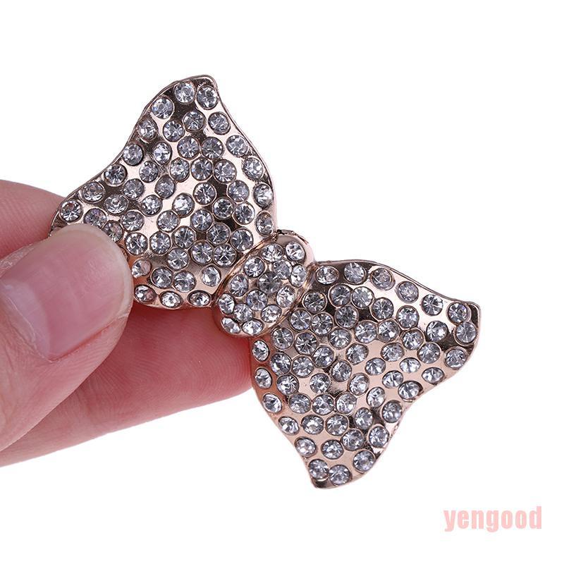 Kẹp giày kim loại hình nơ đính đá trang trí xinh xắn