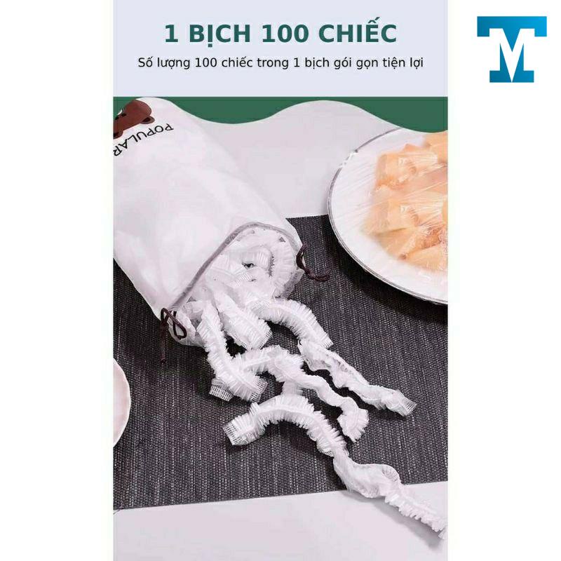 Màng bọc thực phẩm co giãn siêu dai có chun hình túi gấu set 100 chiếc Shop Movava - MBTPG1