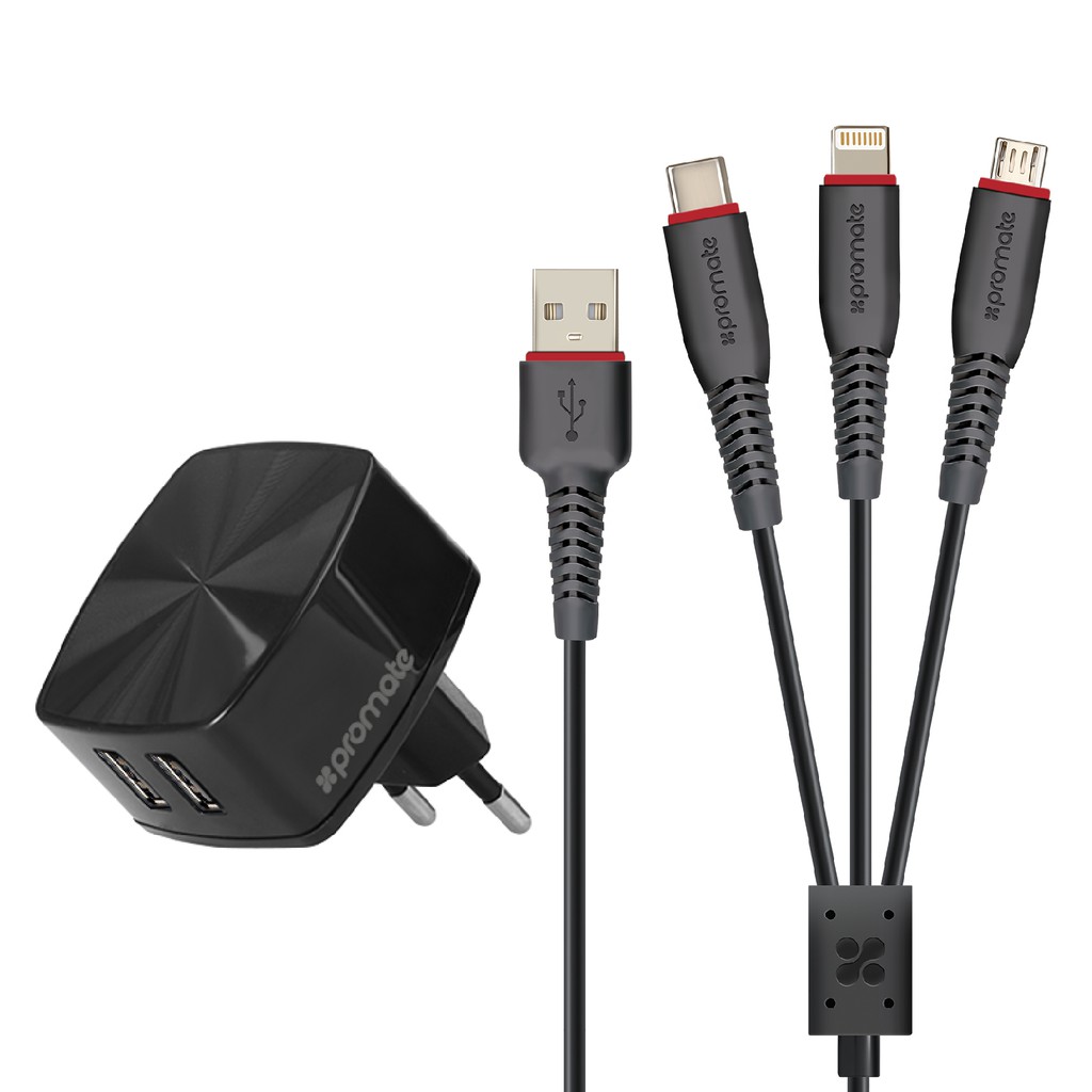 Bộ Sạc Promate FLEXCHARGE.EU 1,2 Mét