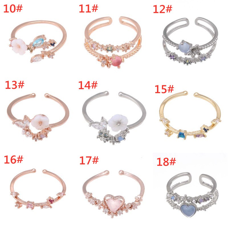 Nhẫn Hở Hình Hoa Đính Đá Zircon Phong Cách Hàn Quốc Thời Trang Cho Nữ