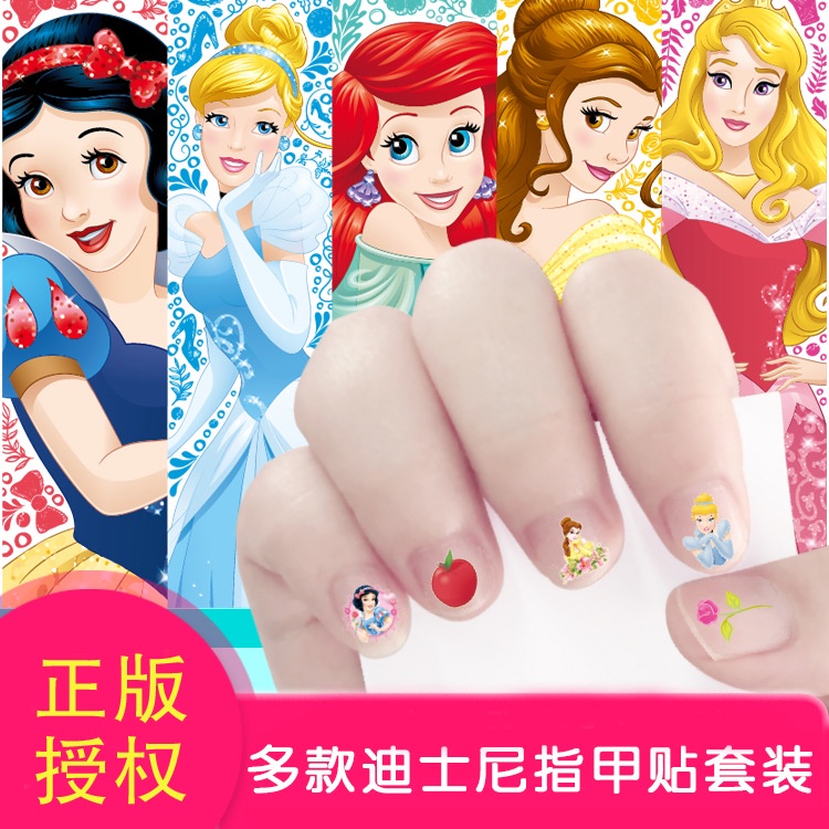 Sticker miếng dán móng tay cho bé  gái hình dán móng tay công chúa elsa anna sophia bach tuyết dễ thương mã D01