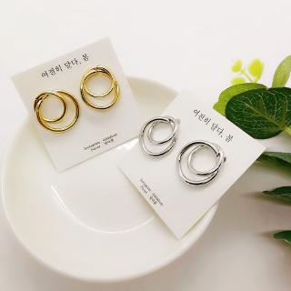 【Sẵn sàng】 màu vàng kim loại làm bằng tay Bông tai Mới Về