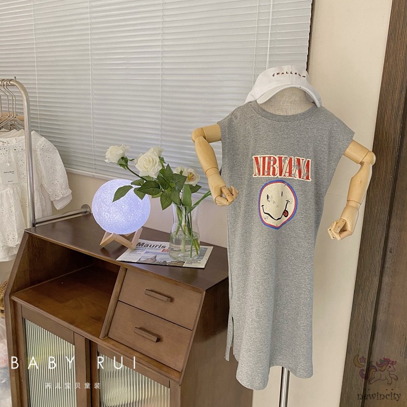 Đầm Sát Nách Phong Cách Hàn Quốc Cho Bé Gái