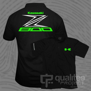 Áo thun polo tay ngắn in logo kawasaki ninja z 800 cá tính