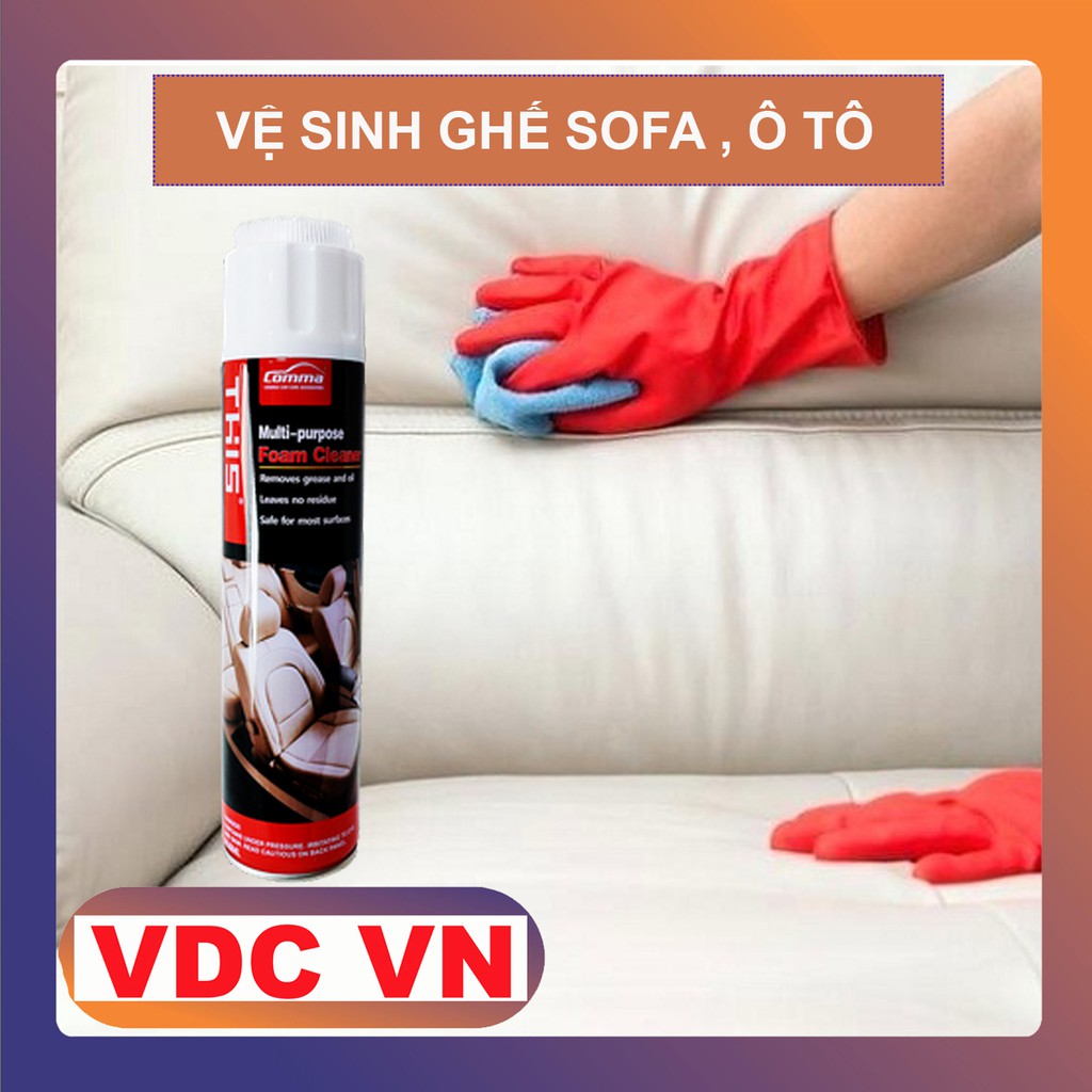 Chai xịt vệ sinh nội thất ô tô, Làm sạch ghế Sofa, ghế da, ghế Nỉ, Ghế Vải Foam Cleaner Chính Hãng THIS