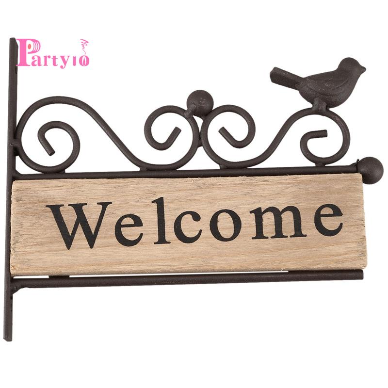 Bảng Gỗ Treo Tường In Chữ Welcome Phong Cách Cổ Điển Trang Trí Quán Cà Phê / Cửa Hàng