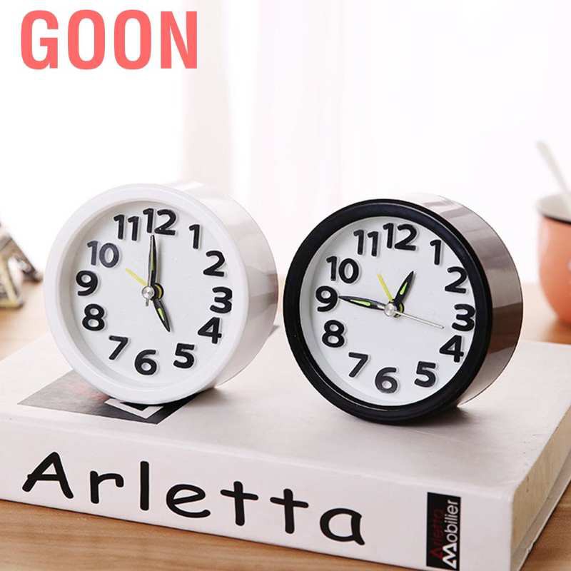 Goon 1Pc Mini Simple Alarm Clock Table Silent Desktop Clocks for Home Bedside Decor