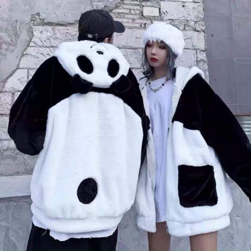 [Rẻ Vô Địch] Áo swt nỉ cổ tròn cotton tay bồng ------- ÁO LÔNG THÊU MẶT GẤU TRÚC