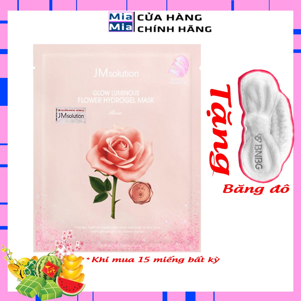 Mặt Nạ JMSOLUTION Jelly Thạch Hoa Hồng [MIẾNG LẺ] Cấp Ẩm JM Solution Glow Luminous Flower Hydrogel Mask Rose 30g