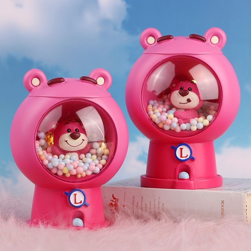 Heo Đất Sáng Tạo. Ống Heo Tiết Kiệm Tiền Hình Gấu Và Dâu Tây Dễ Thương