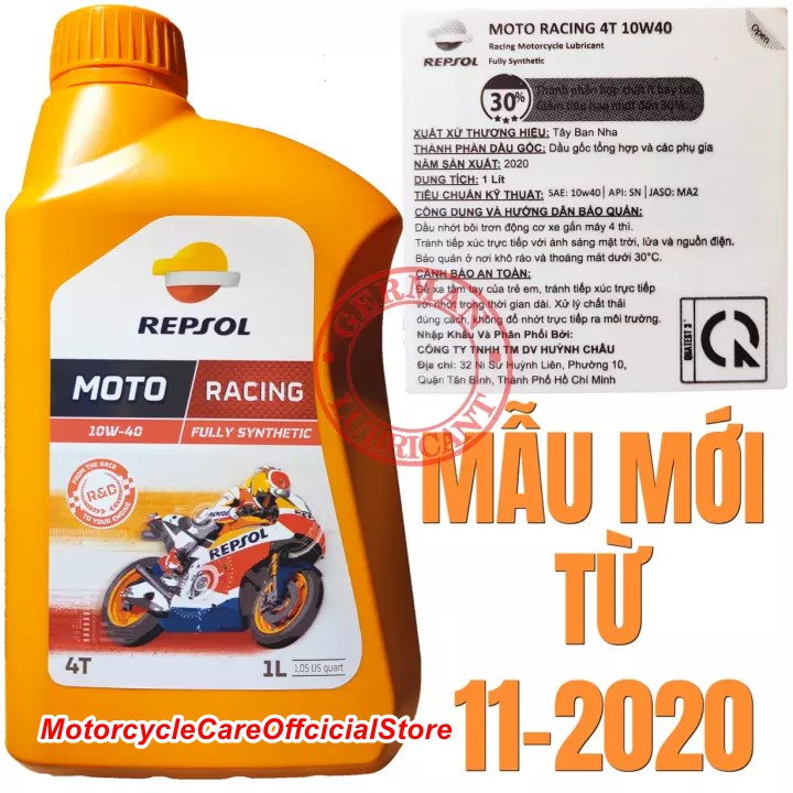 Dầu nhớt tổng hợp cao cấp Repsol Racing 10W40 [Dành cho các dòng xe moto PKL] [1L]