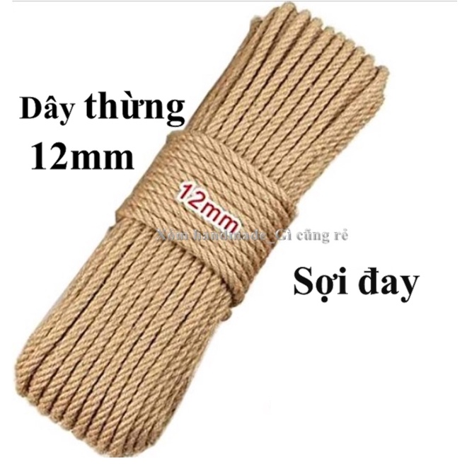 Dây thừng 12mm, dây thừng trang trí, dài 5m, làm handmade, decor, đồ cào móng mèo
