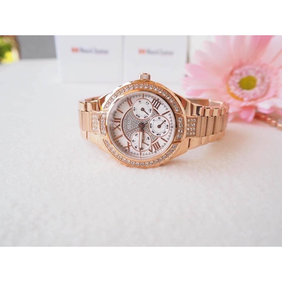 ĐỒNG HỒ NỮ GUESS Women's U0111L3 Rose Gold-Tone Sparkling Watch[Hàng chính hãng_Bảo hành 2 năm]