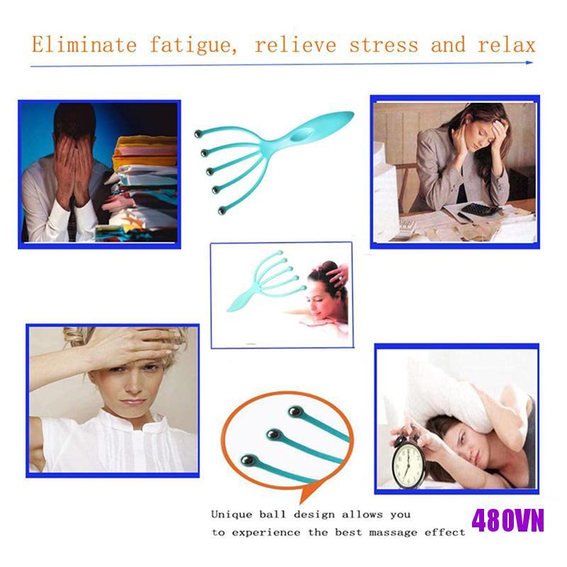 [Hàng mới về] Vuốt mát-xa bi thép thư giãn da đầu chăm sóc sức khỏe