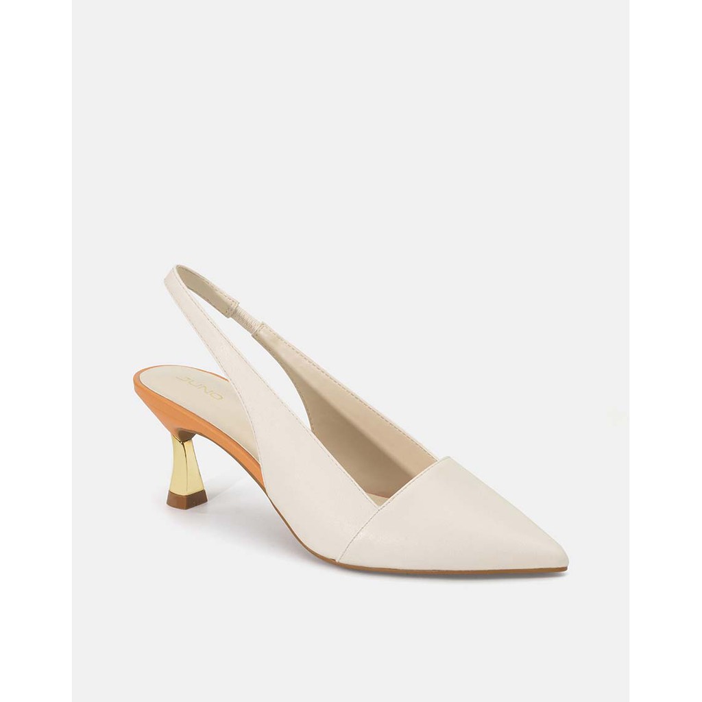 [WABRJN50 - giảm 10% đơn 250K] JUNO - Giày Cao Gót Slingback Gót Phối Kim Loại - CG07097