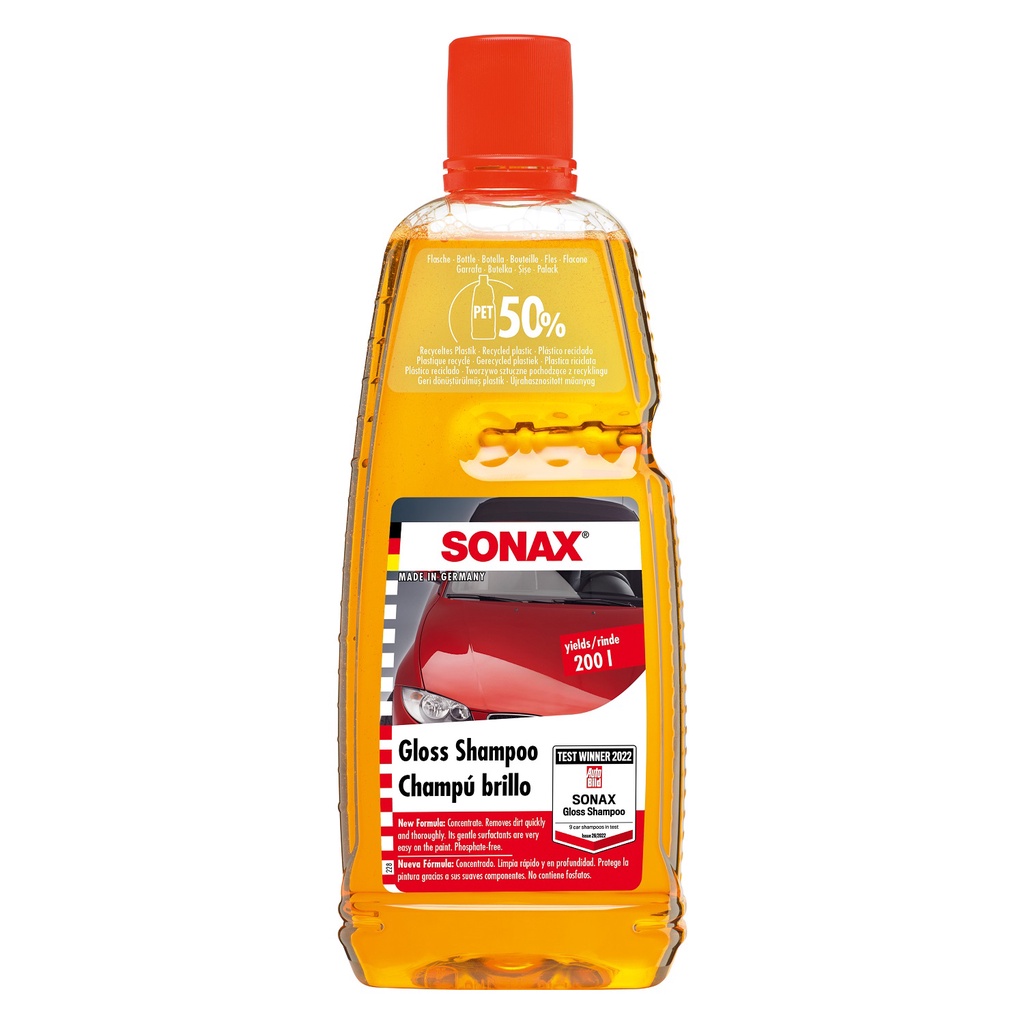 Xà bông rửa xe đậm đặc 1:200 siêu sạch bóng Sonax 314300 1lit - bảo vệ sơn xe, làm sạch nhanh toàn diện