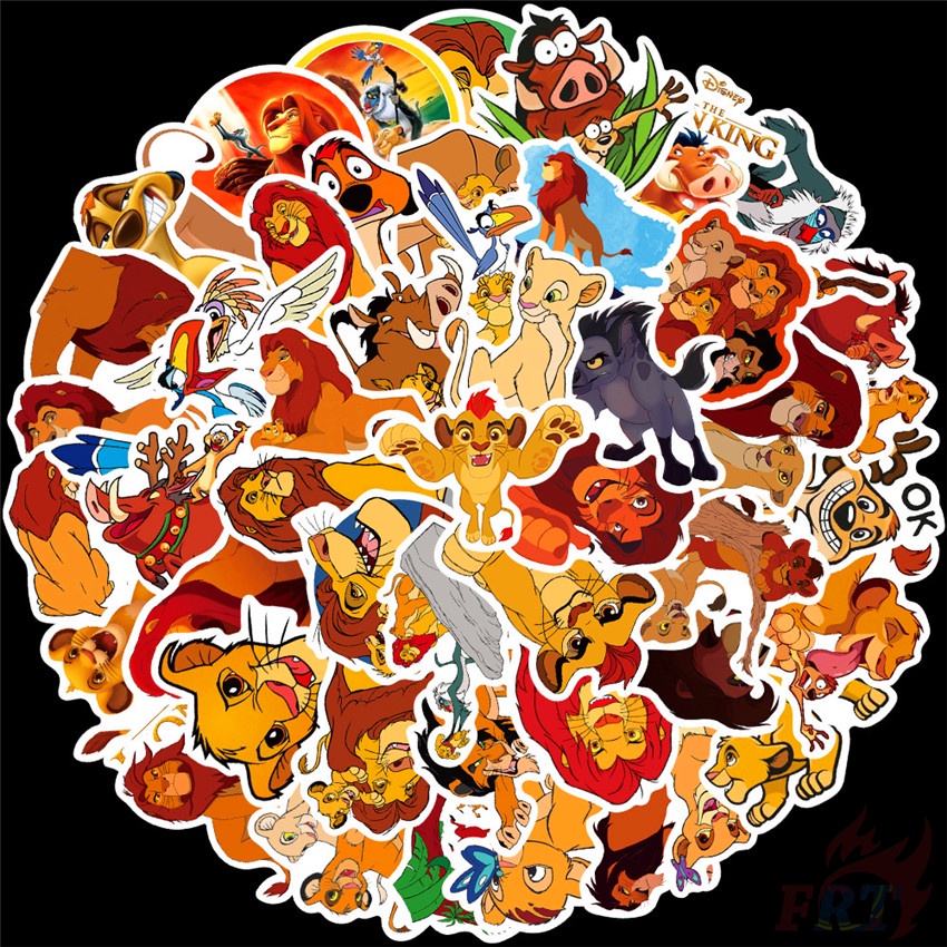 ❉ Miếng Dán Hình Vua Sư Tử 04 Trang Trí ❉ Bộ 50 Sticker Simba Xinh Xắn Dùng Trong Trang Trí