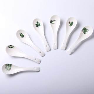 Muỗng ăn cơm, thìa ăn cơm kích thước 14cm chất liệu gốm sứ.