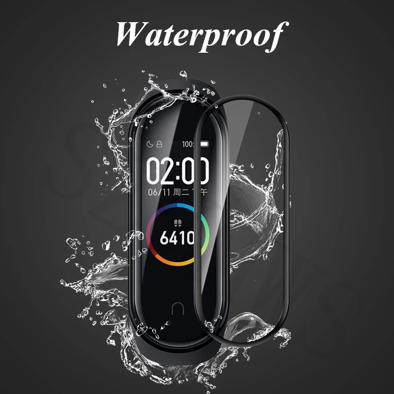Kính Cường Lực Cong 3D Bảo Vệ Màn Hình Đồng Hồ Thông Minh Xiaomi Band 8 7 6 5 Mi Band8 7 6 5
