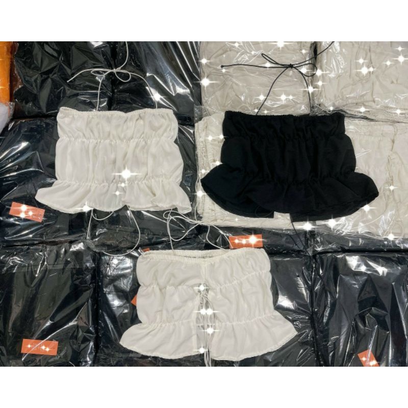 Áo yếm nhún hở lưng kèm ảnh thật