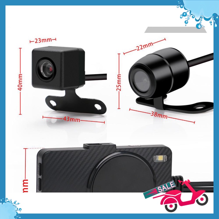 🆕 Camera hành trình xe máy có màn hình rời 3inch DVR 1080P HD