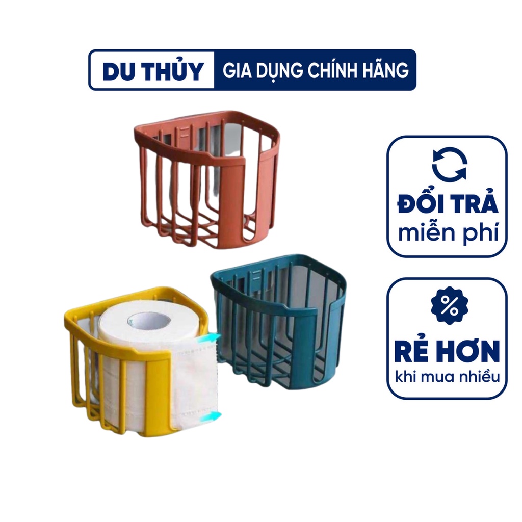 Giỏ Đựng Giấy Vệ Sinh Dán Tường Chịu Lực Việt Nhật Tiện Ích, Khay Đựng Giấy Dán Tường Màu Nâu, Xanh, Vàng