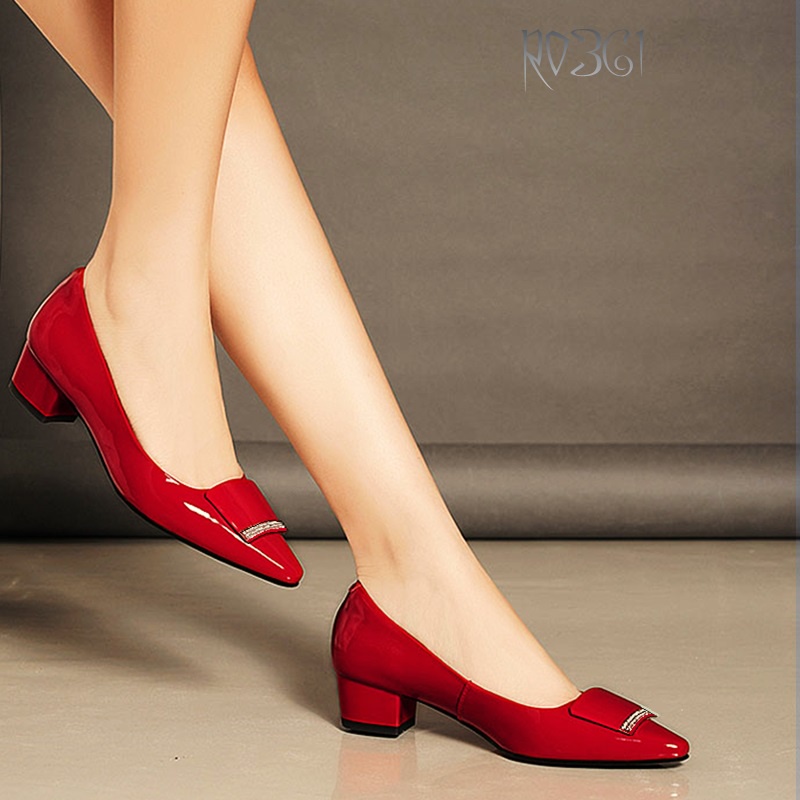 [ẢNH THẬT-FREESHIP]Búp bê mũi nhọn, da bóng cao cấp ROSATA RO361 - Đen, Đỏ - HÀNG VIỆT NAM - BKSTORE