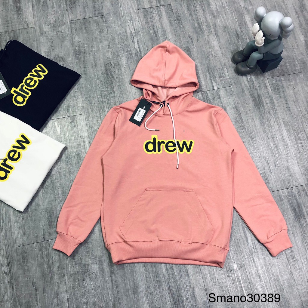 Áo nỉ dài tay có mũ DREW nam-nữ,chất cotton thấm hút mồ hôi cao cấp