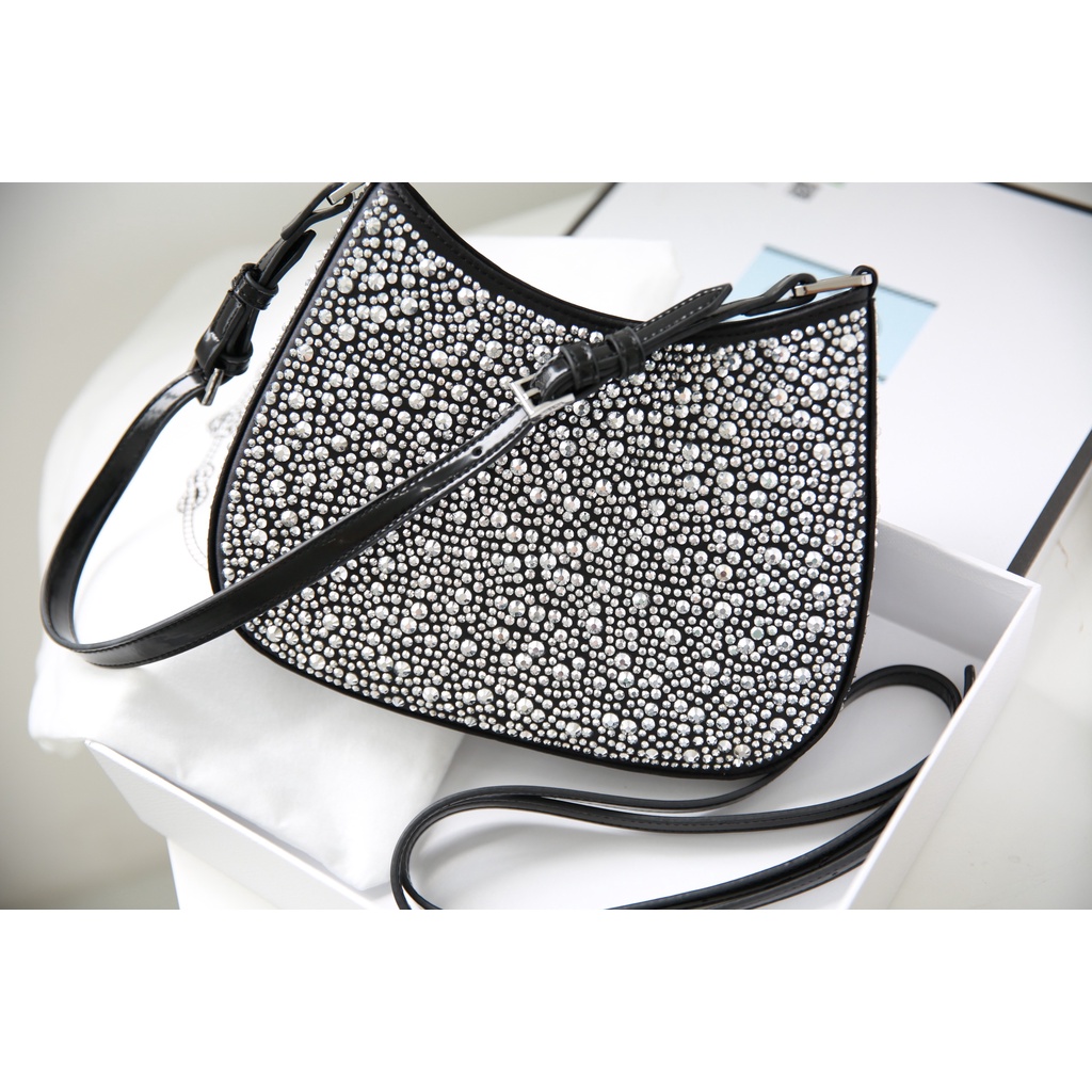 Túi Xách Thời Trang💓Pra.da Cloe Bling Bling SP đá sáng lấp lánh