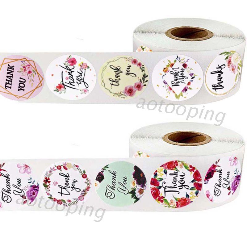 Set 500 Nhãn Dán 4 / 8 Thiết Kế In Chữ Thank You