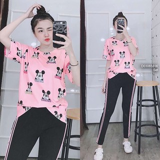 Đồ bộ nữ đẹp, đồ bộ mặc nhà cotton quần dài tay ngắn - Chất liệu thun co giãn 4 chiều thoáng mát A019