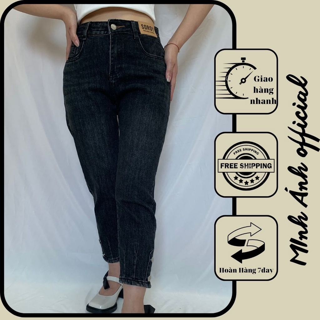 Quần Baggy nữ, Quần Ống Rộng, Quần jean Baggy nữ Lưng Cao Siêu tôn Dáng 6110