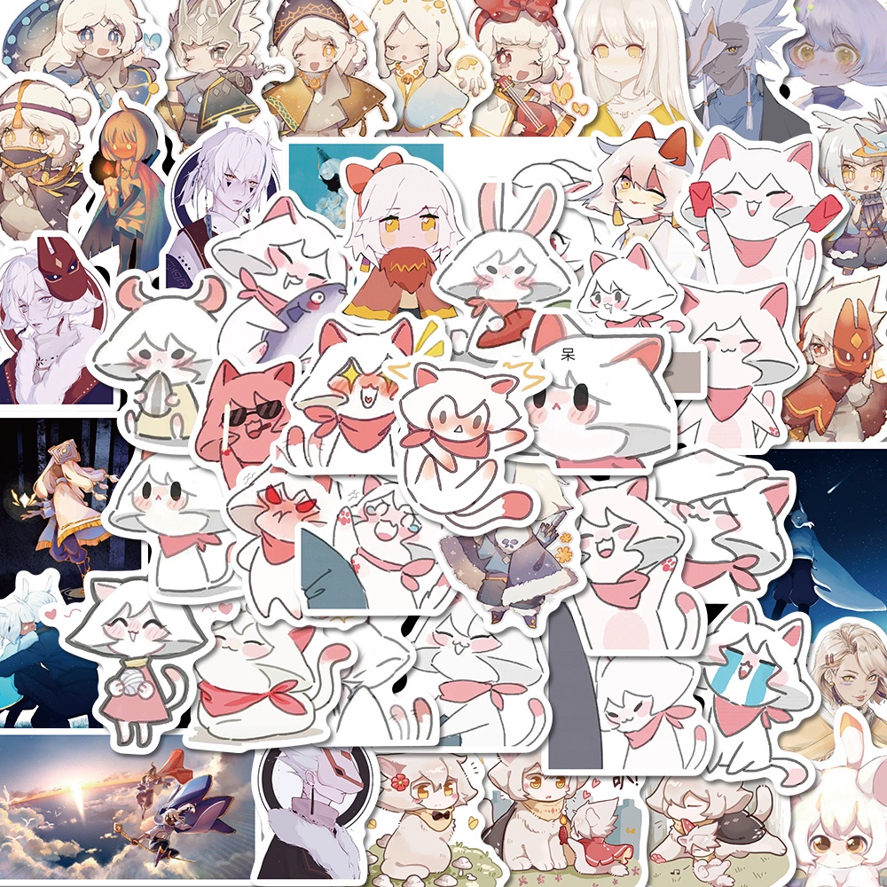 Set 50 Miếng Dán Trang Trí laptop/Cốc Nước Họa Tiết Hoạt Hình Vui Nhộn Cho Bé