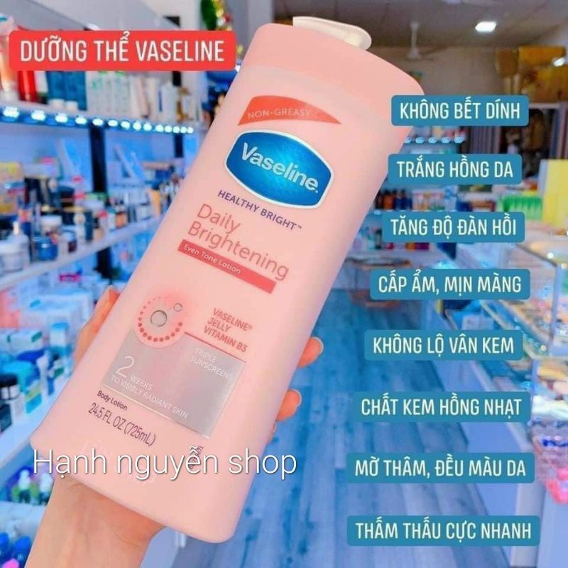 SỮA DƯỠNG THỂ VASELINE Màu Hồng 725ML MẪU MỚI