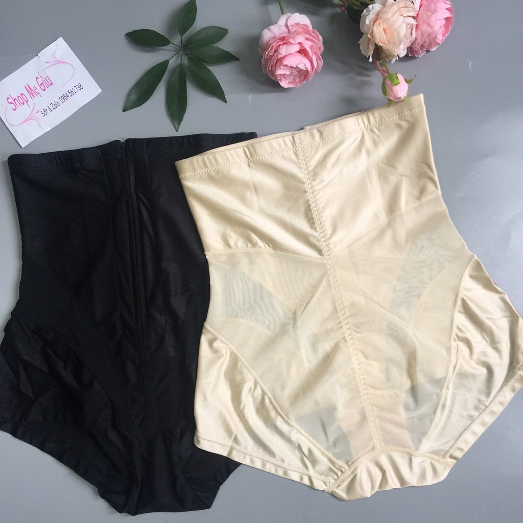 Quần nịt bụng, quần ghen giảm eo,giảm mỡ chất lụa có khóa kéo tiện lợi cho chị e sau sinh_𝐐𝟔