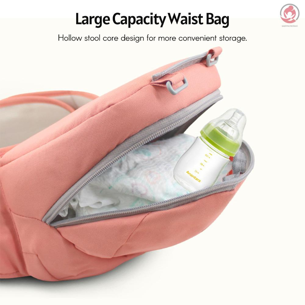 BAG Multifunctional 3-in-1 Baby Carrier with Hip Seat Lumbar Support Waist Stool for 0-36 Months Newborn Infants Toddlers Ergonomic Breathable Detachable Design with Waist Bag