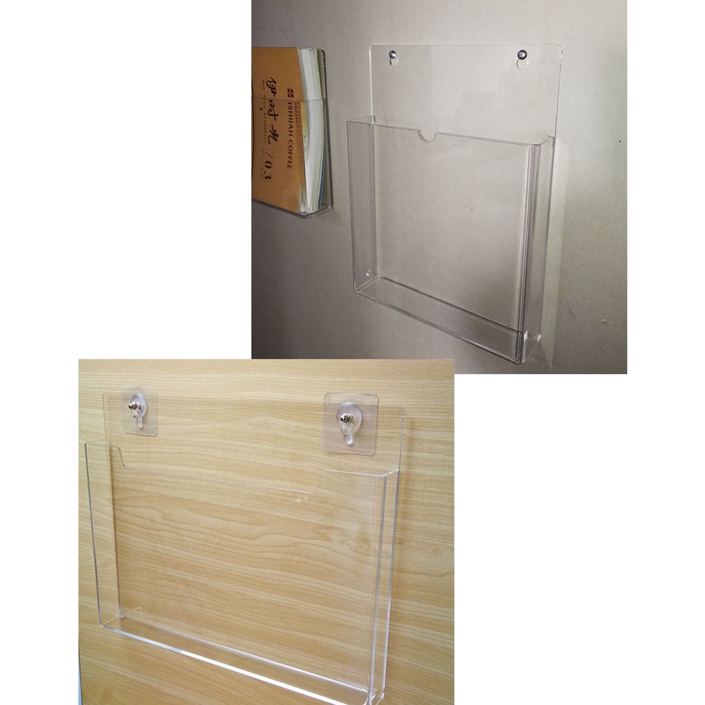 Hộp treo tường acrylic A4 lưu trữ sách giáo khoa và tạp chí, hộp tài liệu, hộp trưng bày