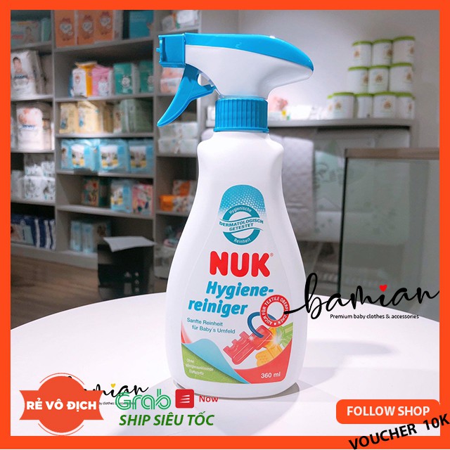 Xịt khuẩn NUK xịt sạch khuẩn đồ chơi đồ dùng an toàn cho bé hàng nhập khẩu Đức